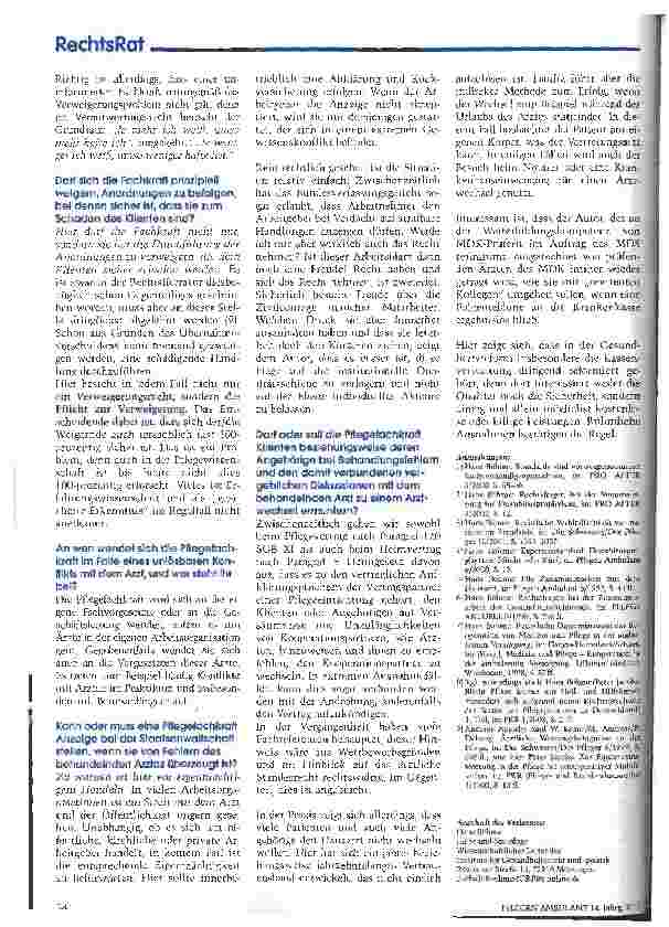 Vorschauseite 4: Die Verantwortung der Pflegekraft und des Arztes bei Verweigerungen in der Dekubitustherapie