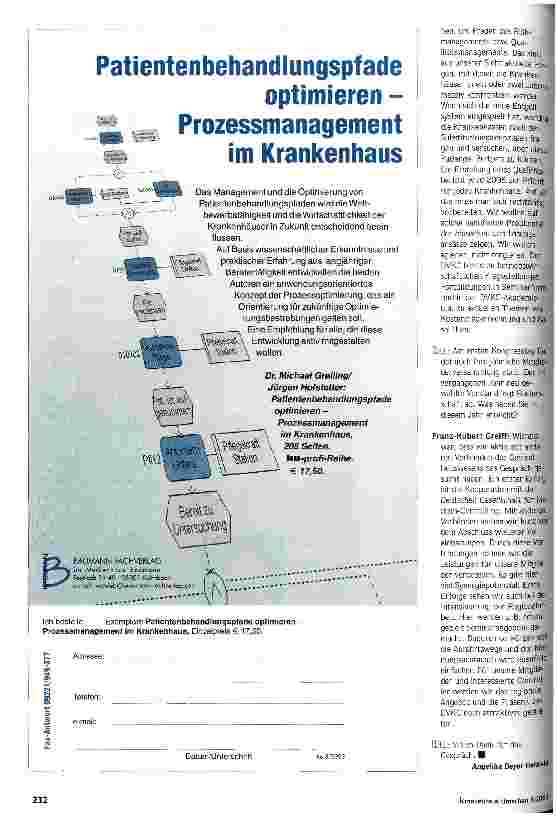 Vorschauseite 2: Controller wollen agieren, nicht reagieren DRGs bewältigen, Zukunftsfragen aber nicht vergessen
