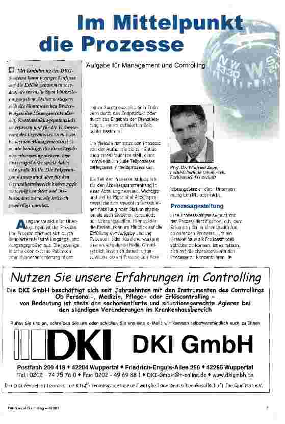 Vorschauseite 1: Im Mittelpunkt die Prozesse Aufgabe für Management und Controlling