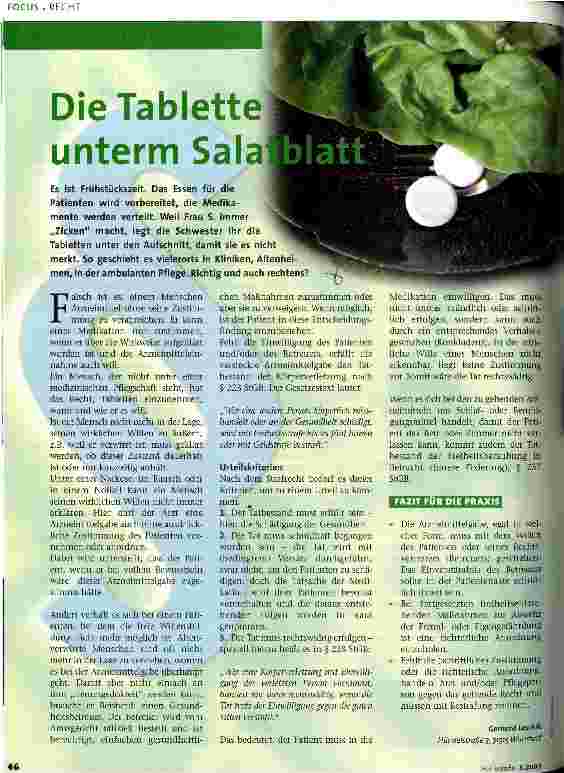 Vorschauseite 1: Die Tablette unterm Salatblatt