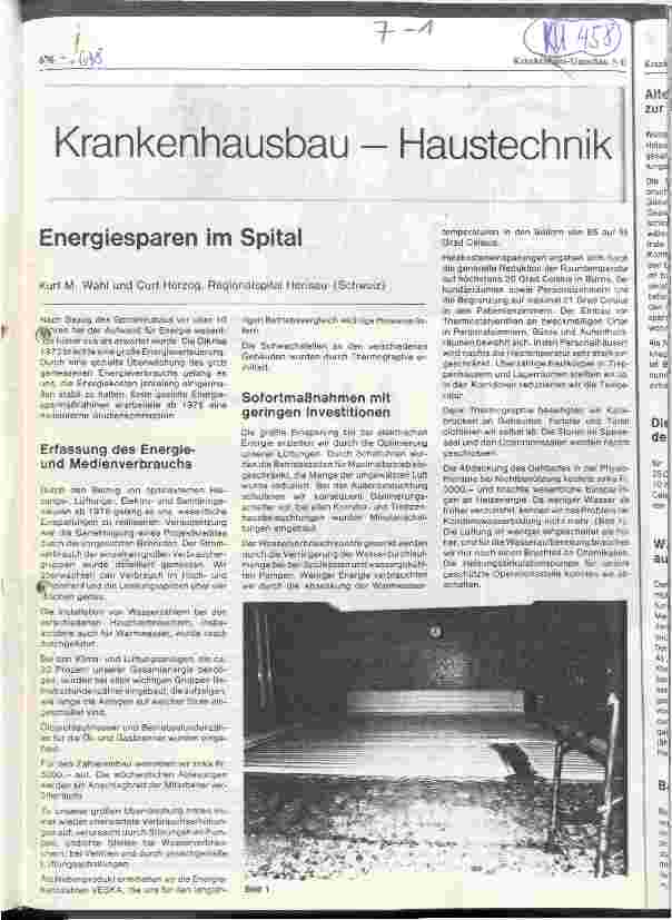 Vorschauseite 1: Energiesparen im Spital