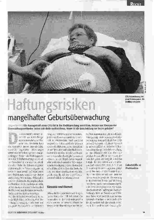 Vorschauseite 1: Haftungsrisiken mangelhafter Geburtsüberwachung