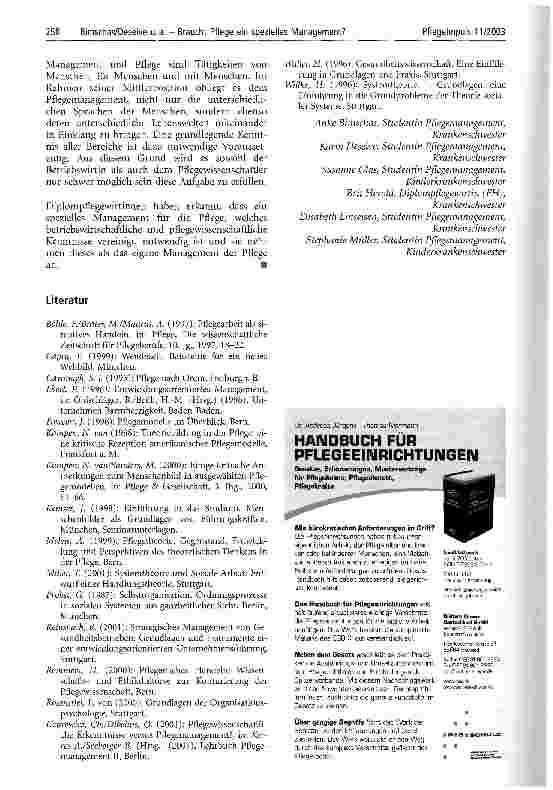 Vorschauseite 6: Braucht Pflege ein spezielles Management?