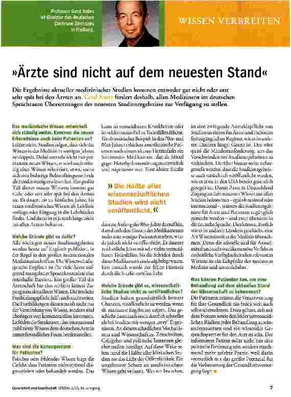 Vorschauseite 1: Ärzte sind nicht auf dem neuesten Stand