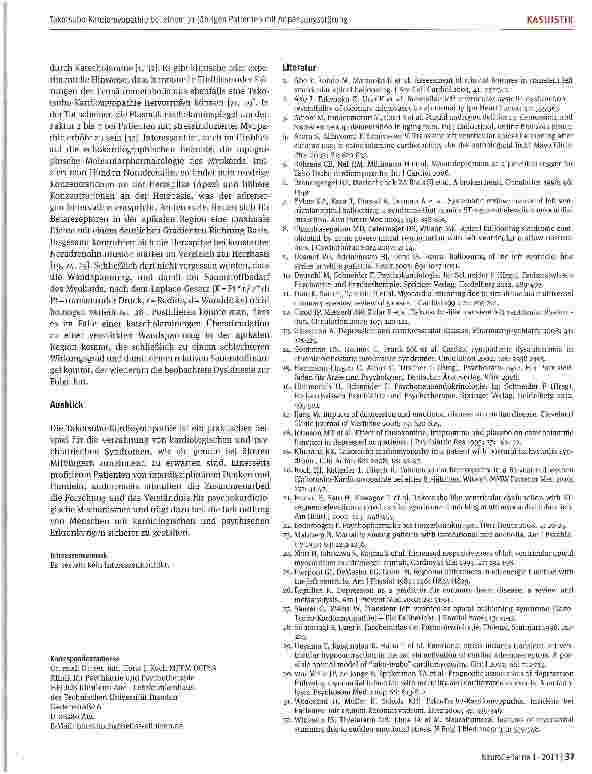 Vorschauseite 4: Takotsubo-Kardiomyopathie bei einem 71-jährigen Patienten mit Anpassungsstörung bei vorbestehender organisch-affektiver Störung als psychokardiologische Entität
