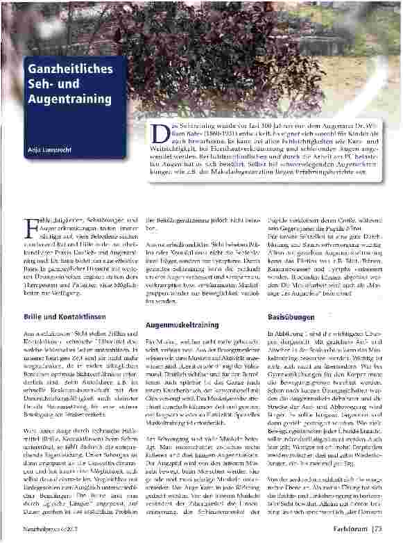 Vorschauseite 1: Ganzheitliches Sehund Augentraining