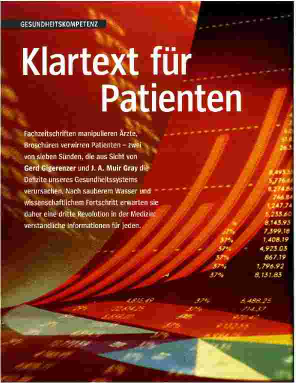 Vorschauseite 1: Klartext für Patienten