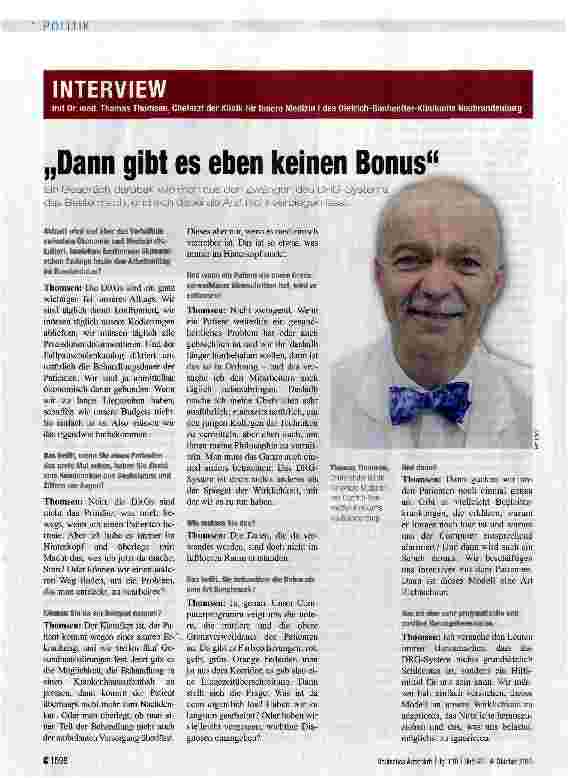 Vorschauseite 1: „Dann gibt es eben keinen Bonus