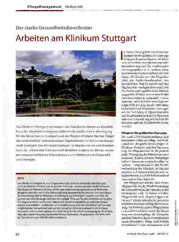 Vorschauseite 1: Arbeiten am Klinikum Stuttgart