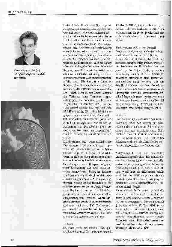 Vorschauseite 3: Zweifelhaftes Alibi Wenn krankheitsspezifische Pflegemaßnahmen zur Ablehnung häuslicher Krankenpflege benutzt werden