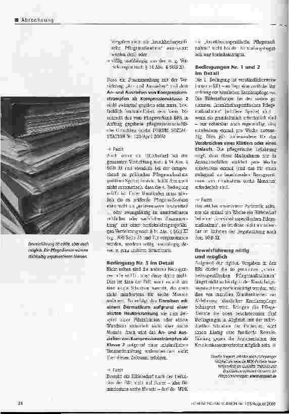 Vorschauseite 5: Zweifelhaftes Alibi Wenn krankheitsspezifische Pflegemaßnahmen zur Ablehnung häuslicher Krankenpflege benutzt werden