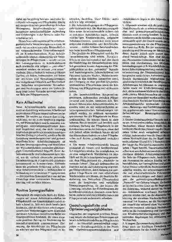 Vorschauseite 2: Auf dem Prüfstand Erfahrungen mit neuen Arbeitszeitmodellen in Krankenhäusern