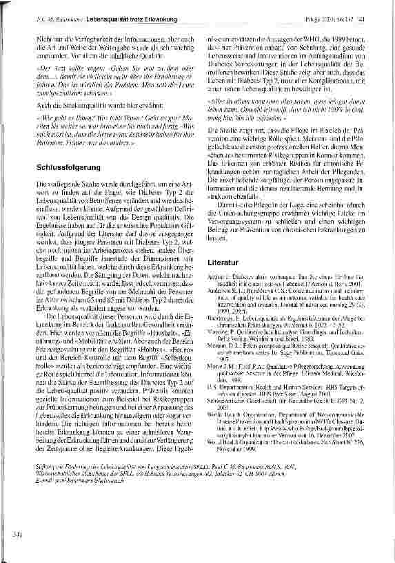Vorschauseite 5: Lebensqualität trotz Erkrankung. Wie verändert die Erkrankung Diabetes Typ 2 die Lebensqualität der Betroffenen und wie wäre dies zu beeinflussen?