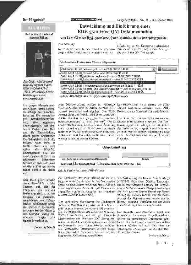 Vorschauseite 5: Entwicklung und Einführung einer EDV-gestützten QM-Dokumentation