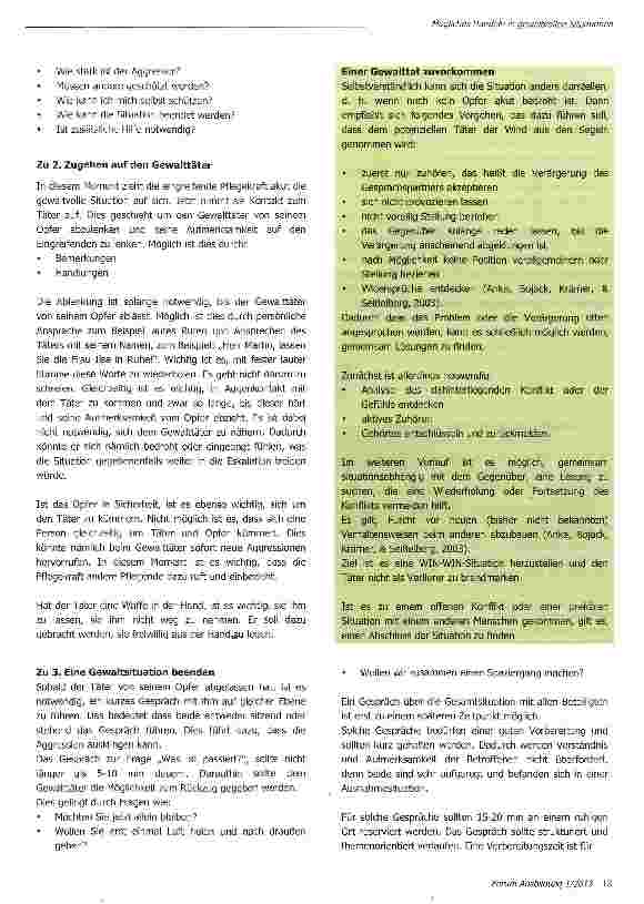 Vorschauseite 2: Mögliches Handeln in gewaltvollen Situationen