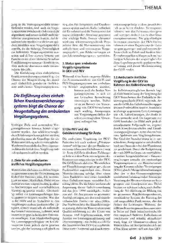 Vorschauseite 2: Neuordnung der ambulanten ärztlichen Vergütung