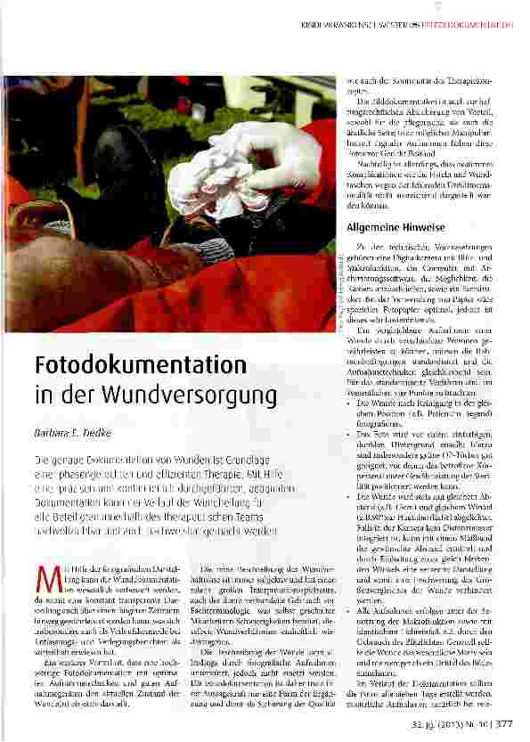 Vorschauseite 1: Fotodokumentation in der Wundversorgung