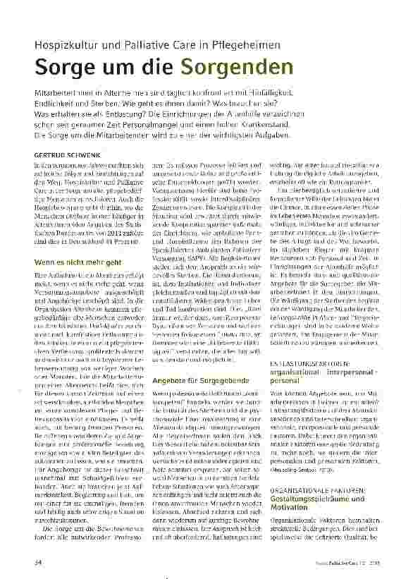 Vorschauseite 1: Sorge um die Sorgenden