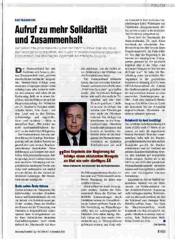 Vorschauseite 1: Aufruf zu mehr Solidarität und Zusammenhalt