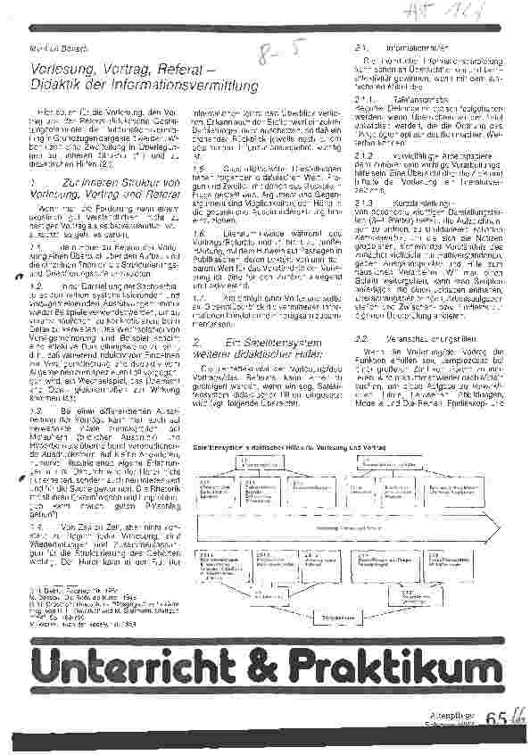 Vorschauseite 1: Vorlesung, Vortrag, Referat - Didaktik der Informationsvermittlung