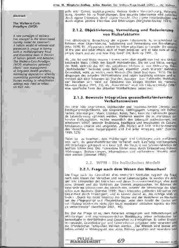 Vorschauseite 2: Das Wellness-Pflege-Modell (WPM)