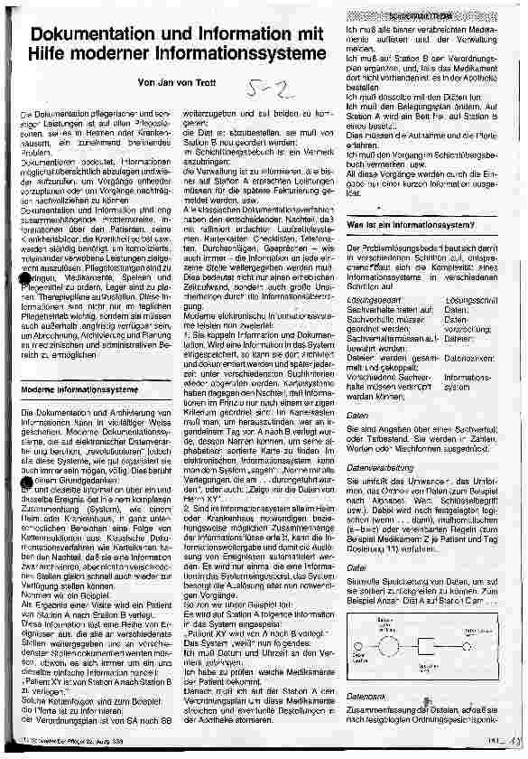 Vorschauseite 1: Dokumentation und Information mit Hilfe moderner Informationssysteme
