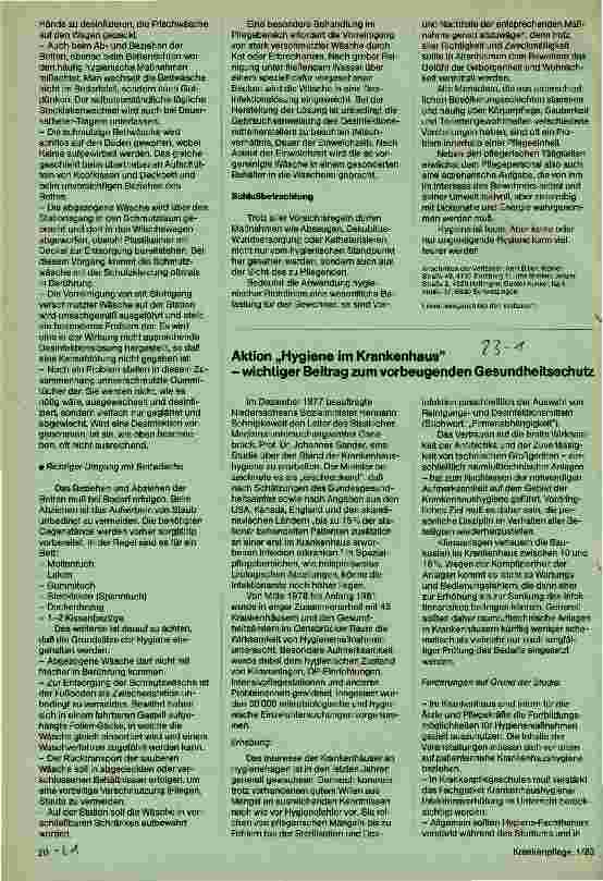 Vorschauseite 1: Aktion Hygiene im Krankenhaus - wichtiger Beitrag zum vorbeugenden Gesundheitsschutz