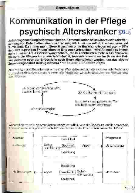 Vorschauseite 1: Kommunikation in der Pflege psychisch Alterskranker Pflege ist Kommunikation