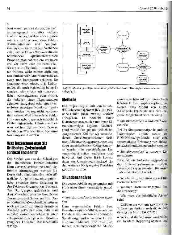 Vorschauseite 2: Entwicklung eines laborspezifischen Critical Incident Reporting Systems (CIRS-Labor) als Teilkomponente eines umfassenden Qualitätsmanagement-Systems