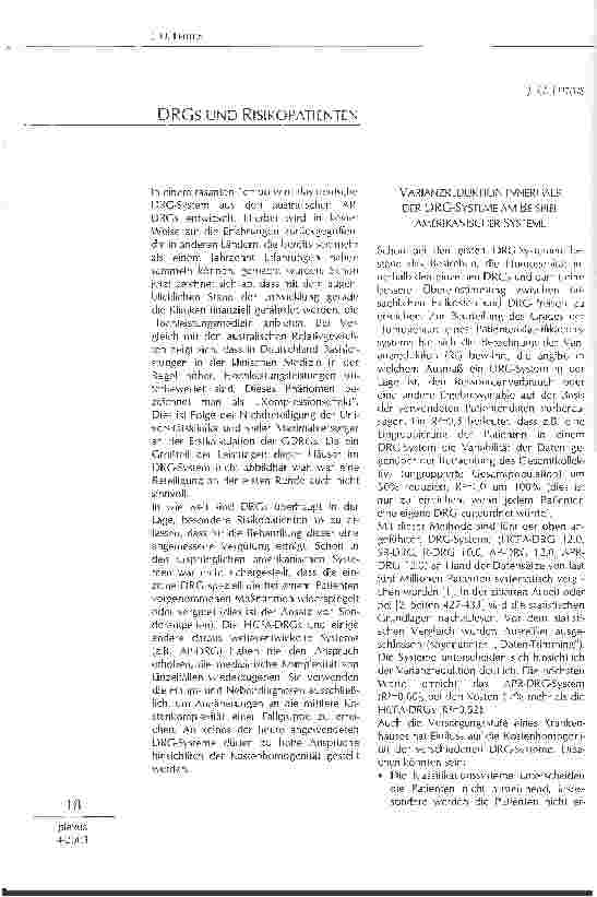 Vorschauseite 1: DRGs und Risikopatienten