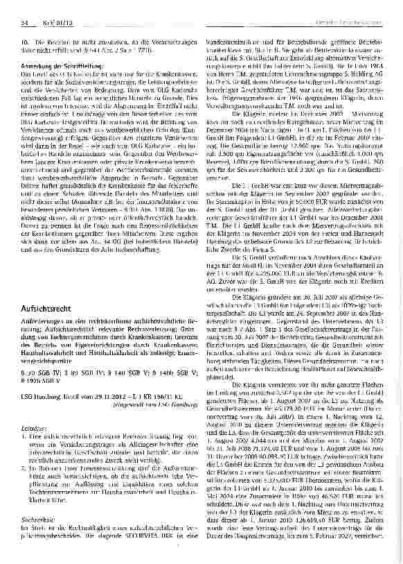 Vorschauseite 4: Amtshaftung einer gesetzlichen Krankenkasse Amtshaftung; falsche mündliche, Kenntnis vom Leistungsum-fang einer Krankenkasse