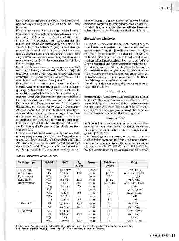 Vorschauseite 2: Schwangerschaft und Strahlen therapie - Ein Problem für beruflich strahlenexponierte Mitarbeiterinnen?