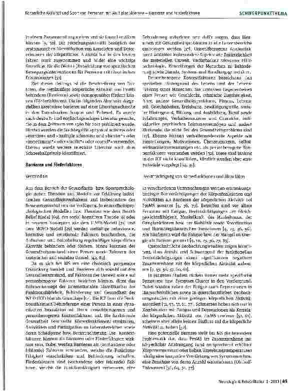 Vorschauseite 3: Körperliche Aktivität und Sport von Personen mit Multipler Sklerose -Barrieren und Förderfaktoren