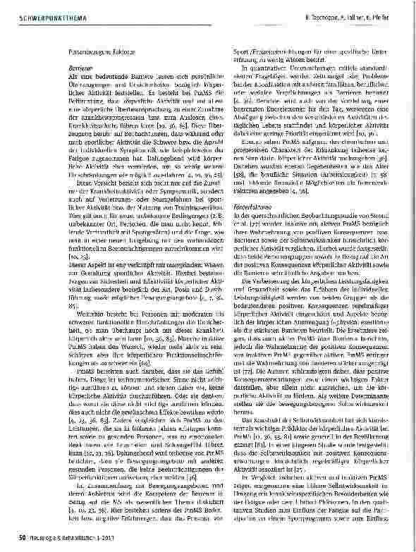Vorschauseite 4: Körperliche Aktivität und Sport von Personen mit Multipler Sklerose -Barrieren und Förderfaktoren