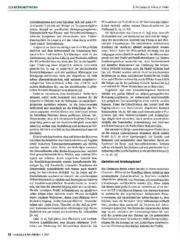 Vorschauseite 6: Körperliche Aktivität und Sport von Personen mit Multipler Sklerose -Barrieren und Förderfaktoren
