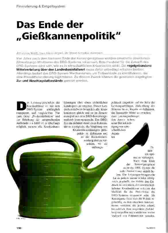 Vorschauseite 1: Das Ende der Gießkannenpolitik