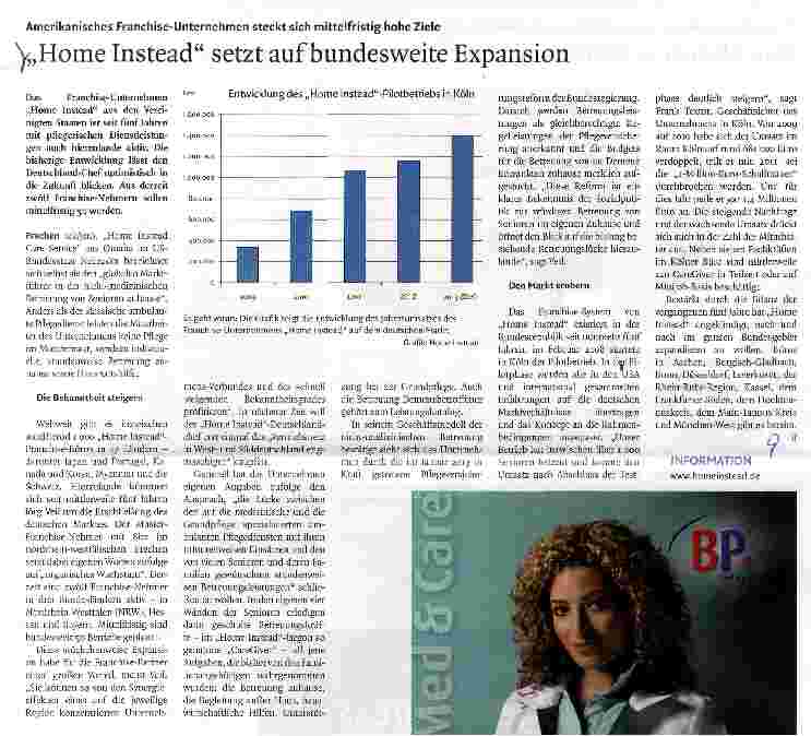 Vorschauseite 1: Home Instead setzt auf bundesweite Expansion