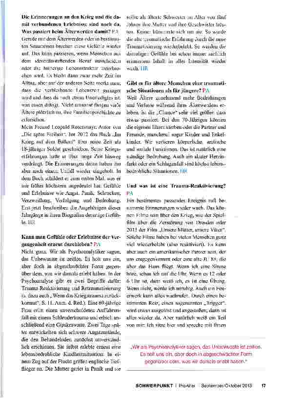 Vorschauseite 3: „Sie sind 1935 geboren. Sicherlich hat Ihr Jahrgang viel erlebt. ..