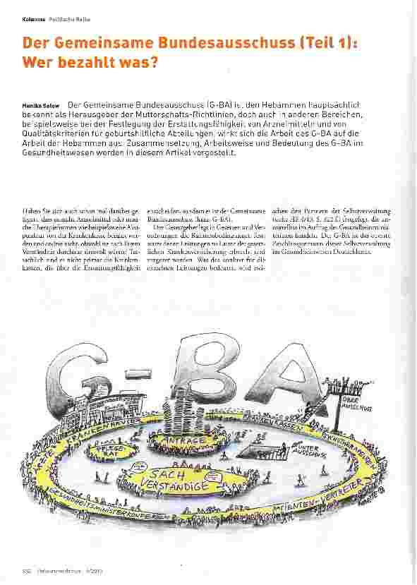 Vorschauseite 1: Der Gemeinsame Bundesausschuss (Teil 1) Wer bezahlt was?