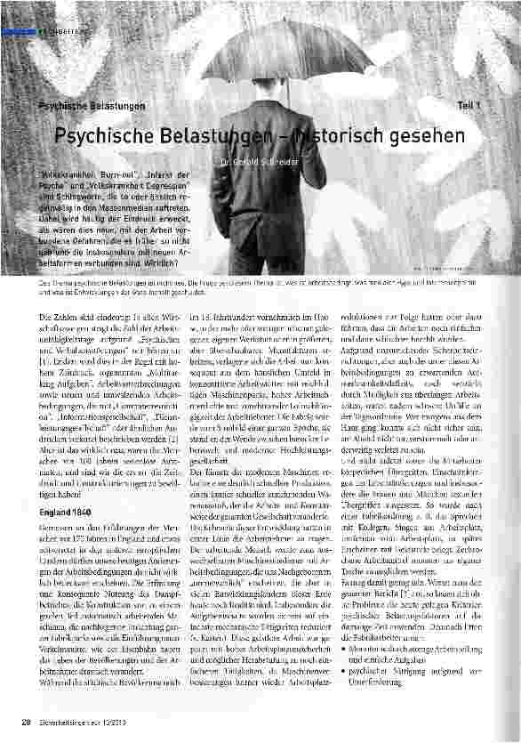 Vorschauseite 1: Psychische Belastung - historisch betrachtet Teil1
