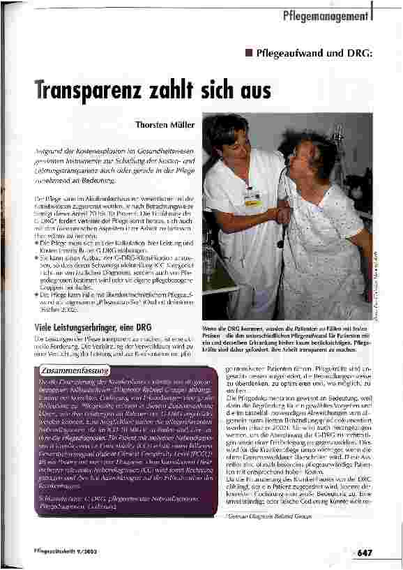 Vorschauseite 1: Transparenz zahlt sich aus