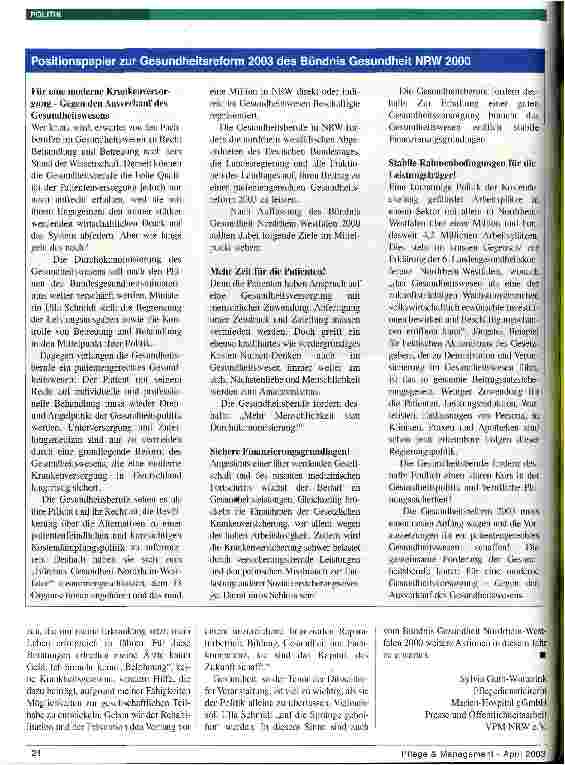 Vorschauseite 3: Gesundheitsberufe: Mobilmachung in Düsseldorf