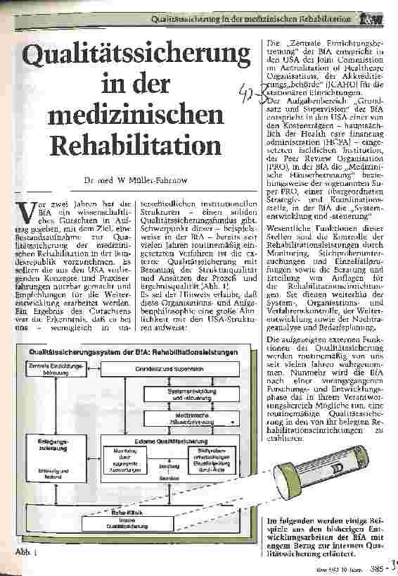 Vorschauseite 1: Qualitätssicherung in der medizinischen Rehabilitation