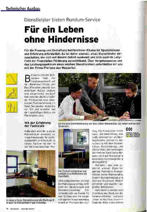 Vorschauseite 1: Für ein Leben ohne Hindernisse