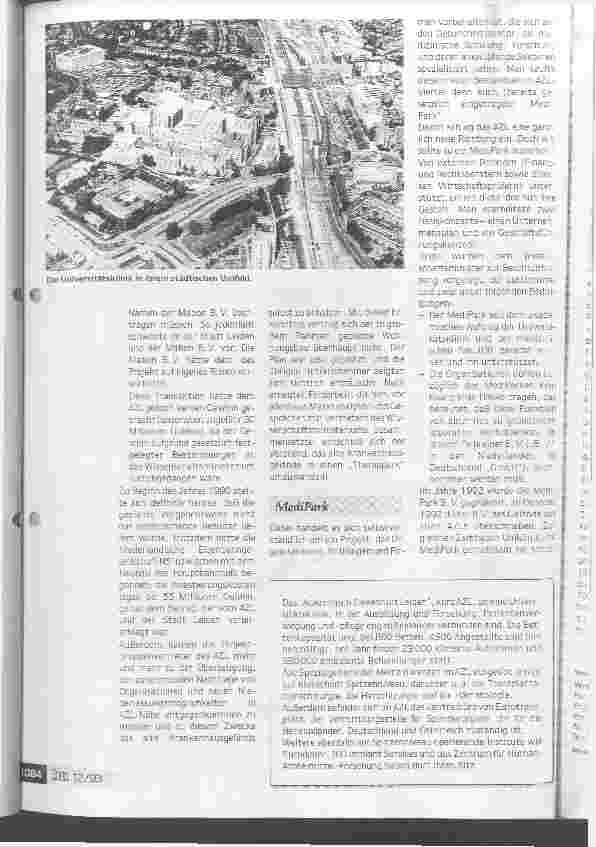 Vorschauseite 4: Klinikneubau mit Folgen für ein ganzes Stadtviertel Auf dem Gelände der Leidener Uniklinik entsteht ein MediPark