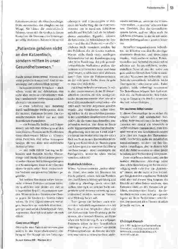 Vorschauseite 3: Stimmrecht für Patienten?