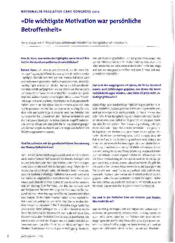 Vorschauseite 1: «Die wichtigste Motivation war persönliche Betroffenheit»