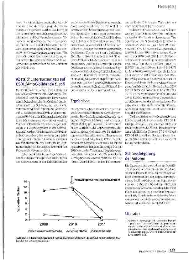 Vorschauseite 2: Signifikanter Rückgang von ESBL/AmpC-bildenden E. coli in der Schweinemast durch Verzicht auf Cephalosporine