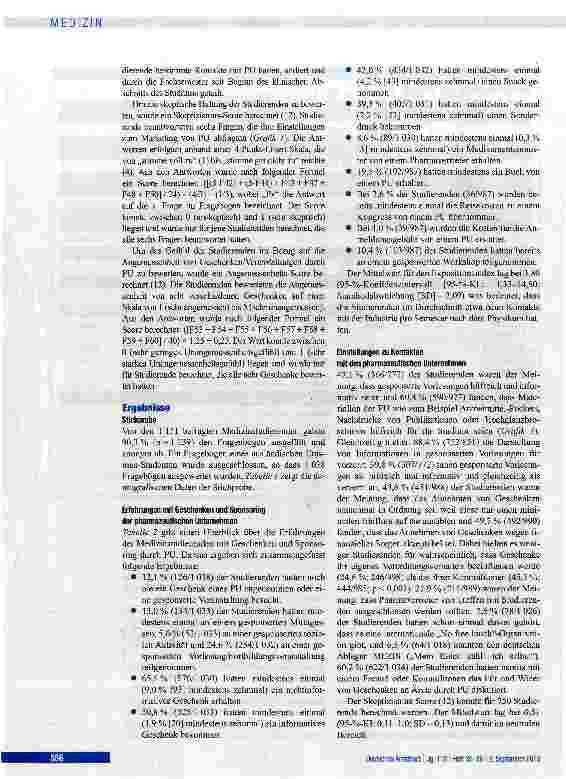 Vorschauseite 3: Einstellungen und Kontakte von Medizinstudierenden zur pharmazeutischen Industrie