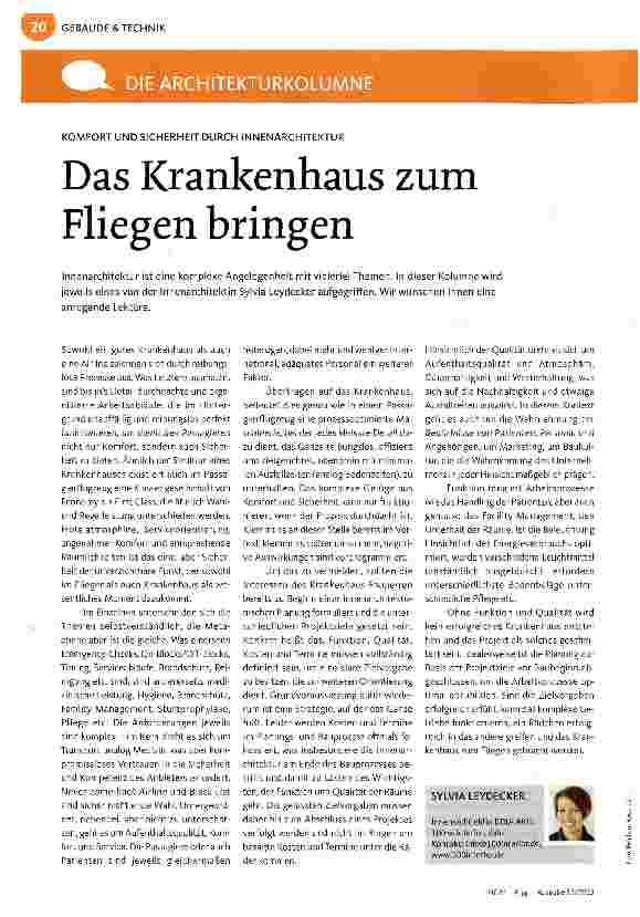 Vorschauseite 1: Das Krankenhaus zum Fliegen bringen